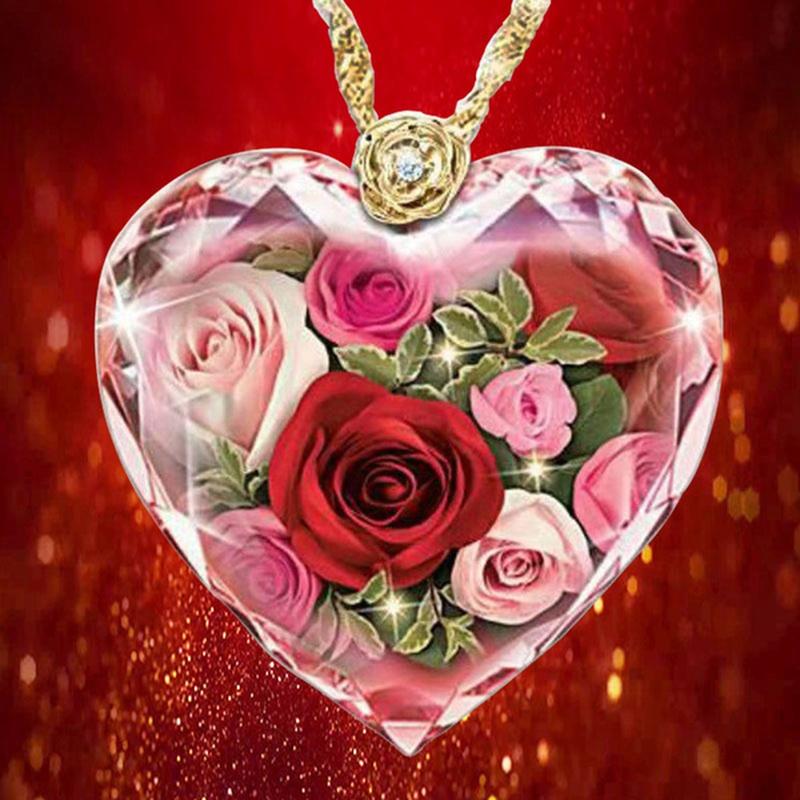Buy Luxury Rose Flower Necklace Pendant Elegant Lady Love Pendant