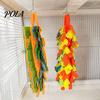 Sugar Glider Hanging Bridge 2Pcs Parrot Chewing Toy with Metal Ring, Colorful Felt Strips, Small Animal Pet Interactive Climbing Activity for