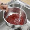 Rust Proof Food Strainer 304 Stainless Steel Colander with Side Drainage Holes, 3-in-1 Kitchen Bowl for Washing Rice Vegetables Fruits, Large Capacity