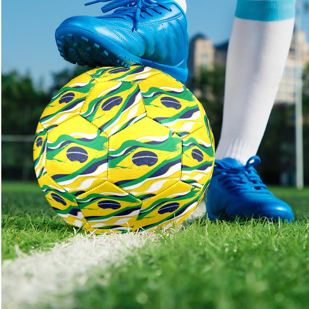 Brazil National Football Team Theme Soccer Ball Size 5 Soccer Ball Soft Touch Professional Training Football for Outdoor Sports