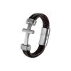 Magnetic Buckle Cross Leather Bracelet Multi-Strand Braiding Christian Bracelet  Gift for Boyfriend