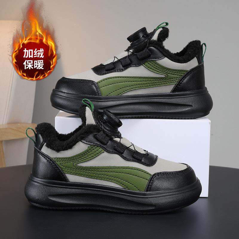 Board Shoes for Girls, Winter Children, Soft Soles, Warm Soles, Velvet Non-slip Leather, Large Cotton Shoes, Shoes 2025 Sports, Middle and Old Childre