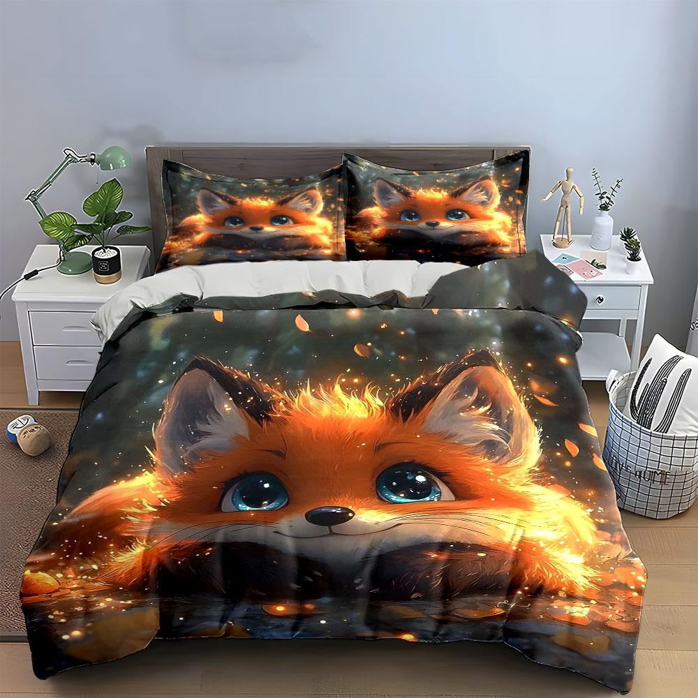 Adorable Fox In Autumn. Bedding Sets Duvet Covers Pillowcases(1* Duvet Cover 2* Pillowcases Without Duvet Insert)