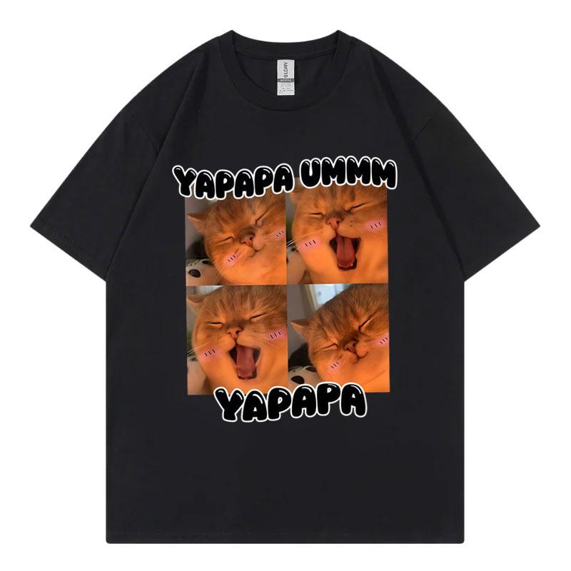 Yapapa Ummmm Funny Cat Meme Tshirts Fashion Cute Short Sleeve Tshirt Unisex Unisex Casual 100cotton T Shirts Summer Streetwear