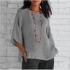 Sommermode Rundhals Damen Locker Bluse Einfarbig Übergröße Kurzarm Lässig Einfaches T-Shirt Elegant Büro Damen Top Damenbekleidung