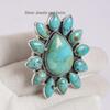 Natural Turquoise Ring, Arizona Turquoise Jewelry, Designer Ring, 925 Sterling Silver Ring, Wedding Gift, Statement Cluster Handmade Ring