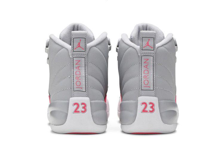 Kids' Sneakers Jordan 12 Retro Wolf Grey Racer Pink (GS) Wolf Grey/Racer Pink-Black