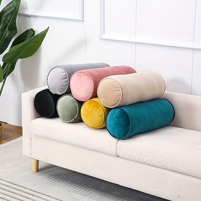 1pc Cylindrical Throw Pillow, Ergonomic Neck Spine Pillow Solid Color Minimalist Style Suitable for Sofa Bedroom Home Decoration