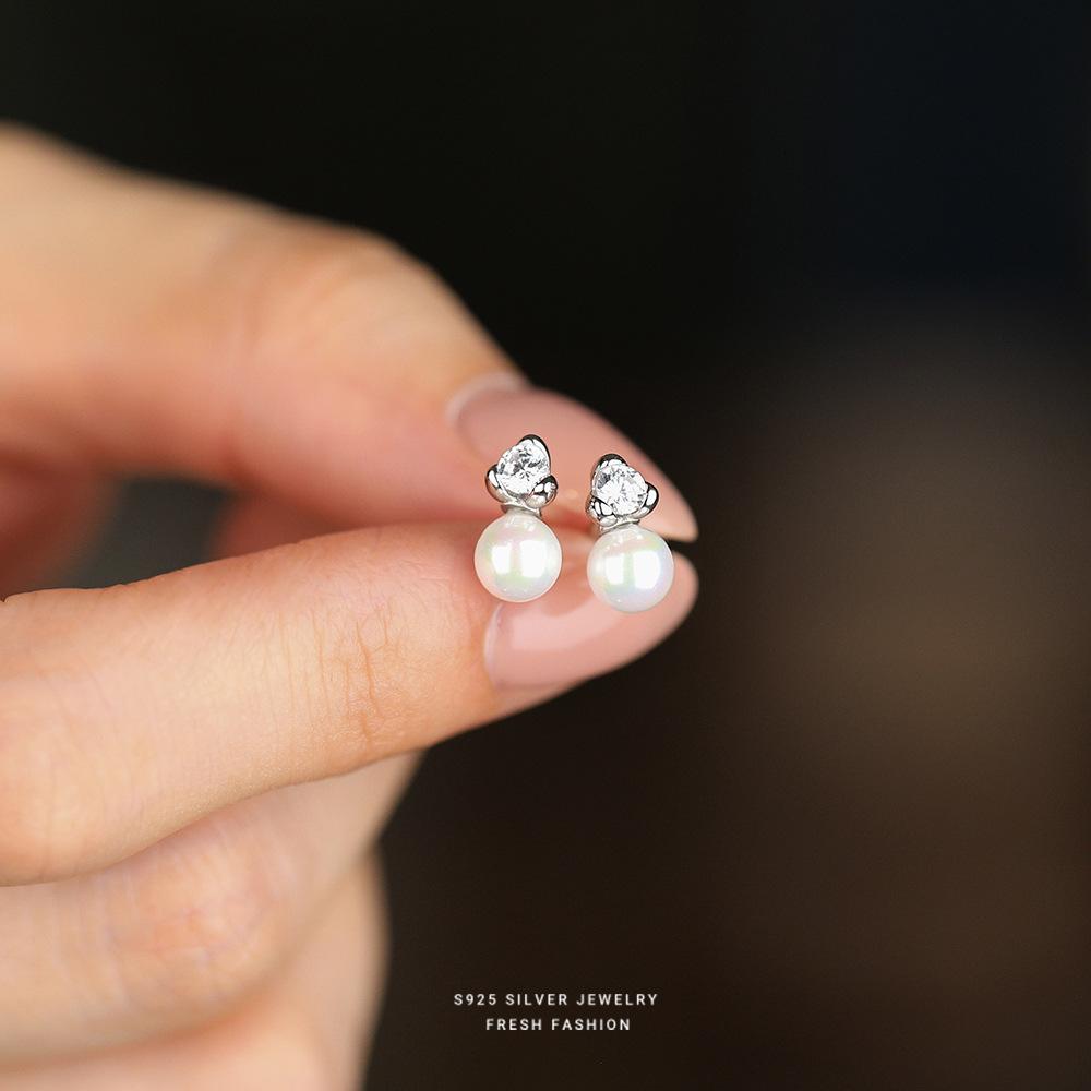 

Shining Zircon Shell Pearl Earrings Statement Leverback Huggies Earring for Elegant Women 925 Sterling Silver Fine Jewelry серебряный