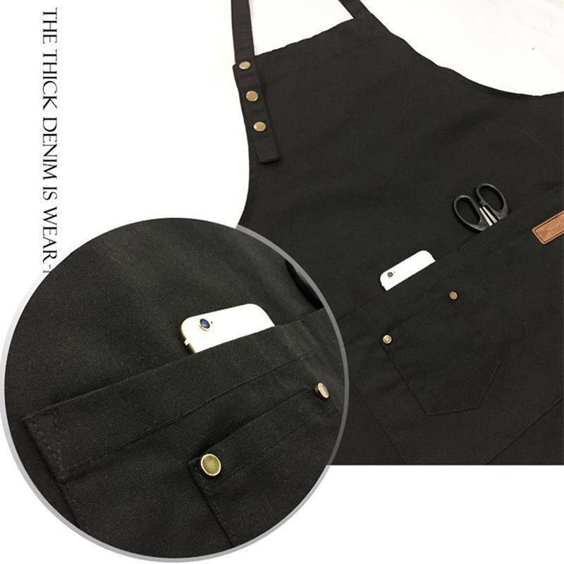 Fashion Kitchen Aprons Professional Chef Apron Cafe Apron For Woman Men Grill Restaurant Bar Beauty Nails Studios Uniform WQ003