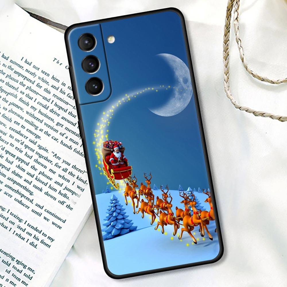 S24Ultra For Samsung Galaxy S21 S20 FE S22 Ultra 10 S23 S24 Plus Phone Case Funda Cover Merry Christmas Gift Santa Claus Snowman