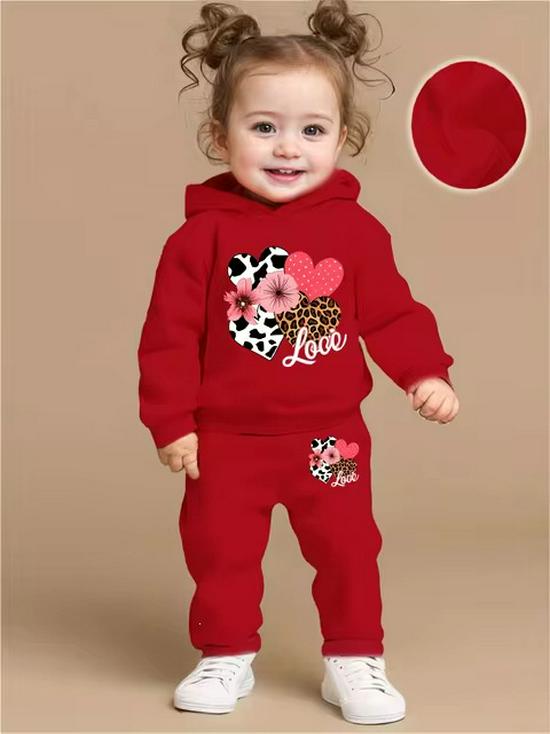 Baby Girl Floral Hoodie & Pants Set - Spring/Autumn Sportswear