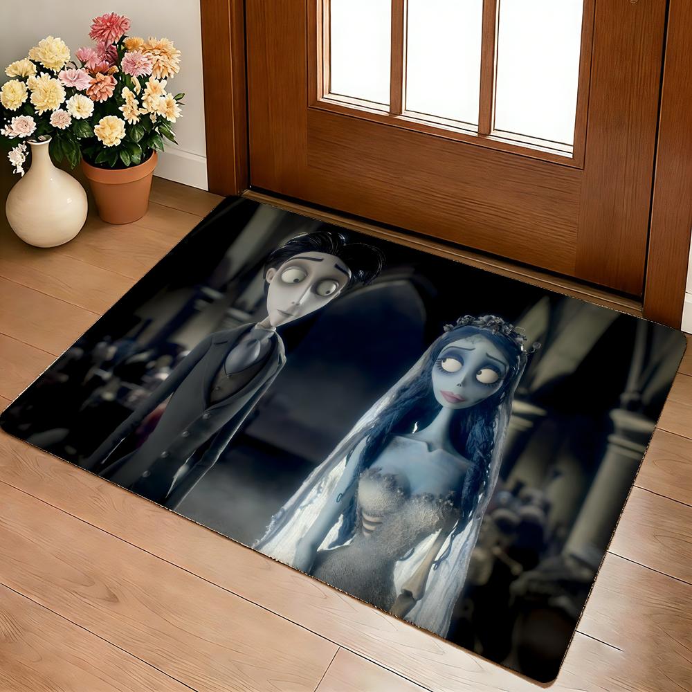 

C-Corpse Bride Cartoon Floor Mat Cozy Flannel Soft Thick Non-Slip Mat For Living Room Bedroom Kitchen Decor Rugs 40x60cm