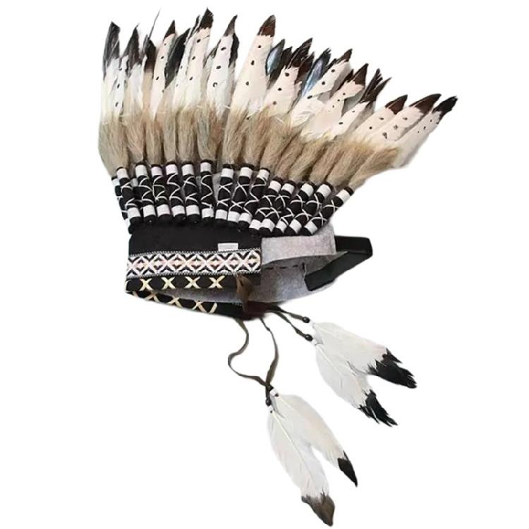 Indianischer Häuptling Stirnband Karneval Feier Stirnband Fetter Dienstag Feder Haarreif Bühnenauftritte Requisiten Kopfschmuck