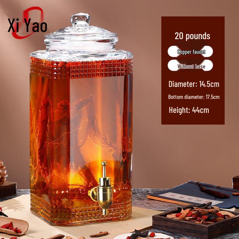 Xiyao Thickened Glass Wine & Liquor Brewing Jar with Tap