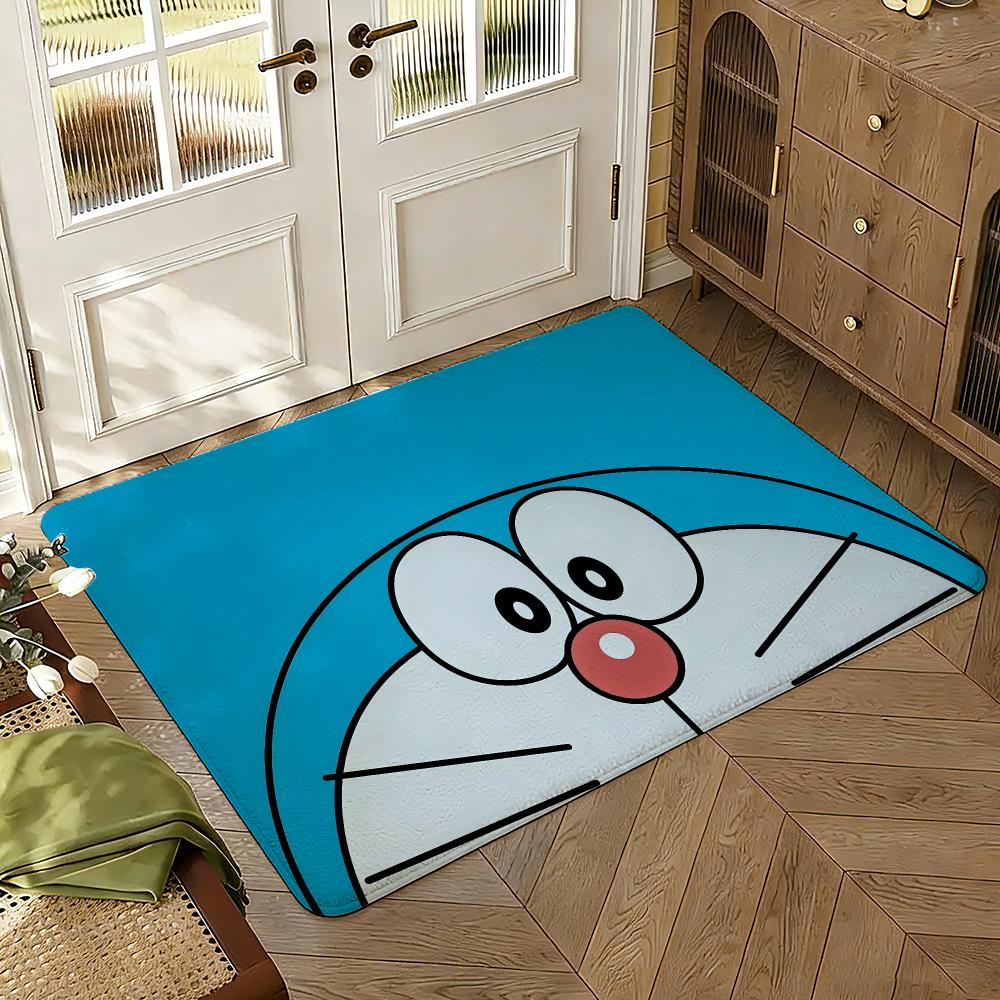 Doraemons Cartoon Fans Floor Mat Soft Thickened Absorbent Non-Slip Bedroom Living Room Door Mat Home Decor Flannel Rugs