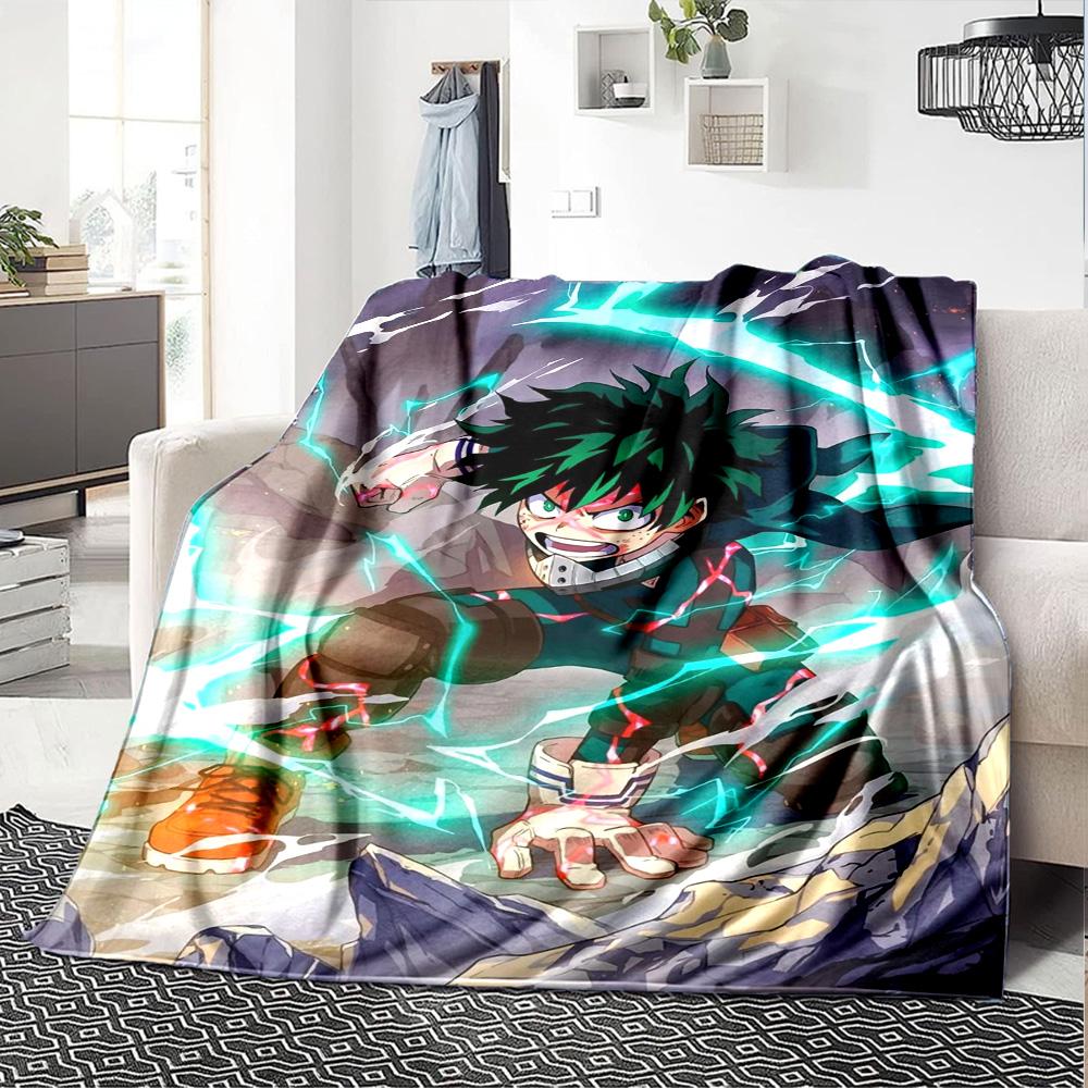 Powerful Anime Hero Flannel Blanket Super Soft Warm Cozy Blanket For Sofa Bed Office Travel Allseason Home Decor Gift