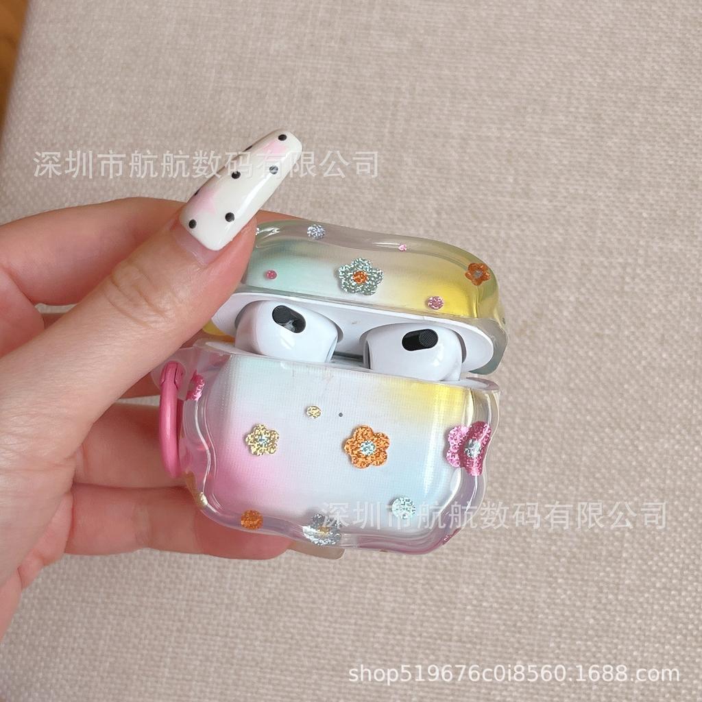 Smudge color flower pendant for AirPods 1 apple protective case bluetooth pro1 generation 1 generation earphone case
