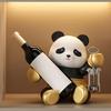 Stojak na wino Panda Uroczy Zwierzęcy Stojak na Wino Poprawia Estetykę Domu Jako Funkcjonalne Dekoracje Blatowy Stojak na Wino