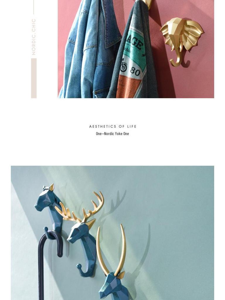 Antler Adhesive Entryway Key Hook – No-Drill Wall-Mounted Decorative Hook