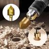 6PC Hexagonal Handle Titanium Plated Five Edge Chamfering Knife Countersunk Drill 6-19mm Woodworking Spot Facer Tool Set