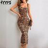 Women's Fashion Summer Spring Stripe Print Sleeveless U-Neck High Waist Casual Dresses