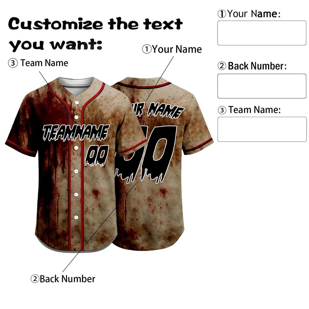 Unisex Halloween DIY Custom Baseball for Men, Women & Kids Sports Top Costume