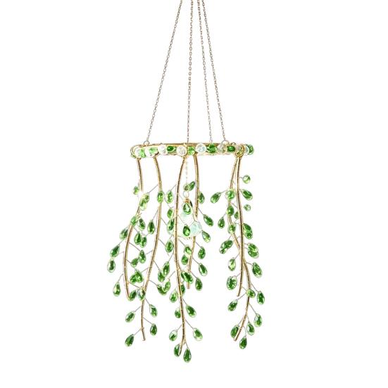 Cattura Sole Ramo di Salice Cristallo Finto Decorazione Esterna a Cascata di Perline Campanellino a Vento per Giardino Portico Patio Cortile Finestra