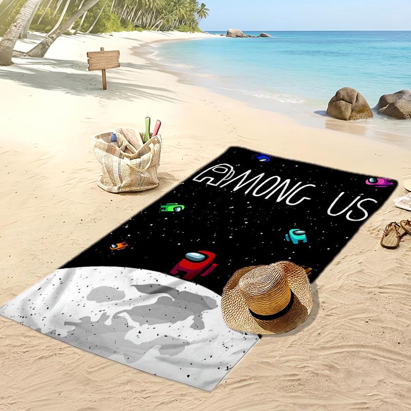 Among Us Beach Towel, Soft Absorbent Quick‑Dry Towel for Beach Pool Swimming Travel Home
