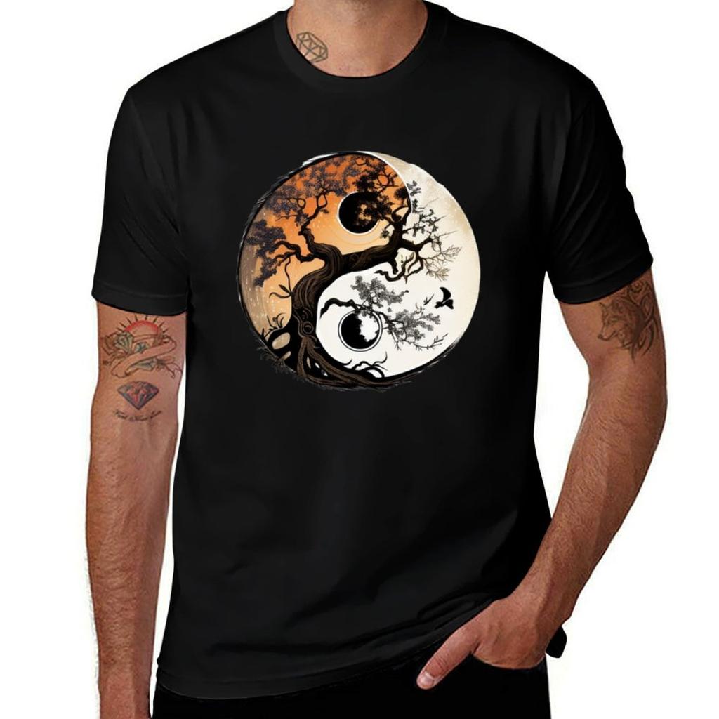 Tree Of Life Yin Yang Tshirt Plus Size Solid Color Tshirt