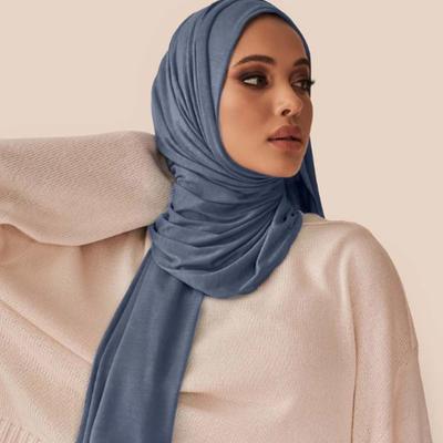 Mode Modal Bomullstrikå Hijab Sjal Lång Muslimsk Sjal Enfärgad Mjuk Turban Knyt Huvudbonader För Kvinnor Afrika Hårband 170x60cm