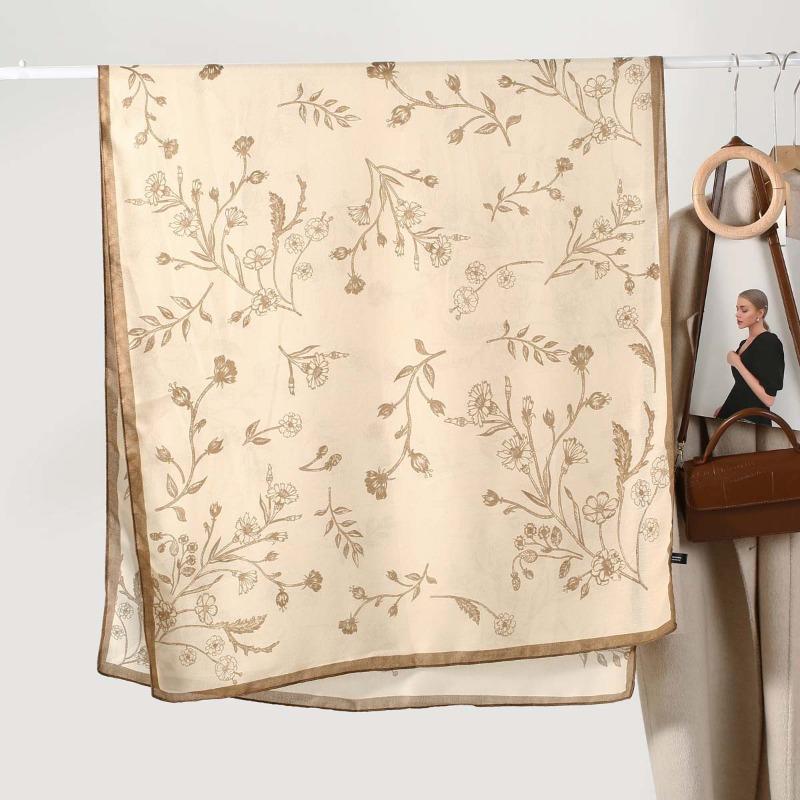 Fresh and Elegant Women's Cotton and Linen Long Scarf Fashion Scarf High Sense Versatile Autumn and Winter Scarf Thin Yarn