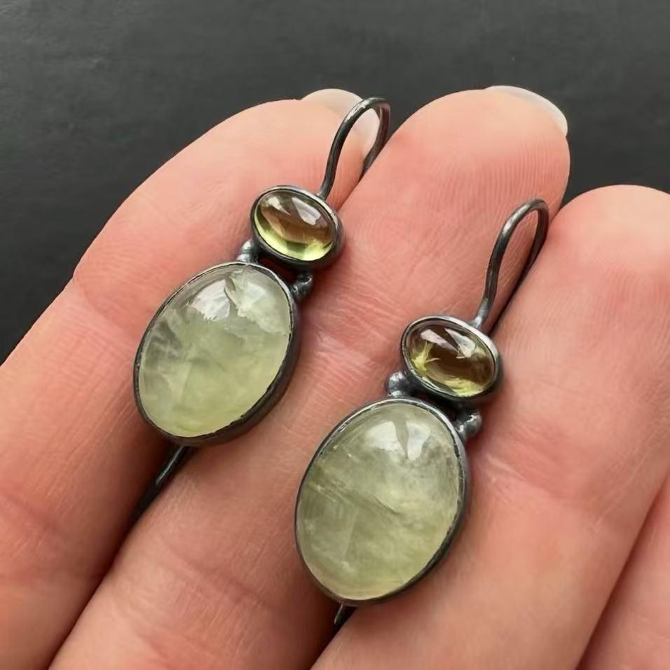 

SanJie 2025 Women s Imitation Jade Pendant Earrings - Creative & Versatile Jewelry