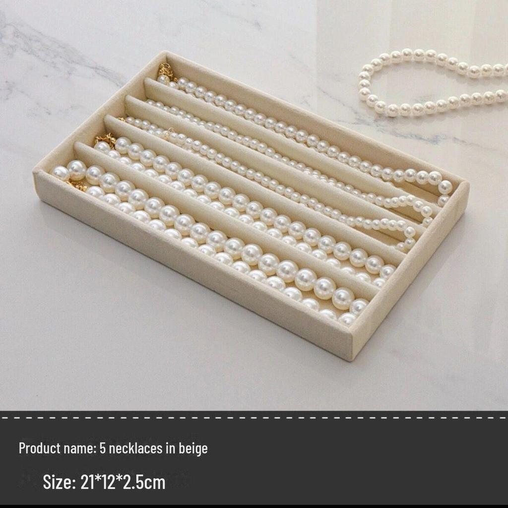 Plaid Flannel Jewelry Storage Box with Dividers for Earrings and Necklaces