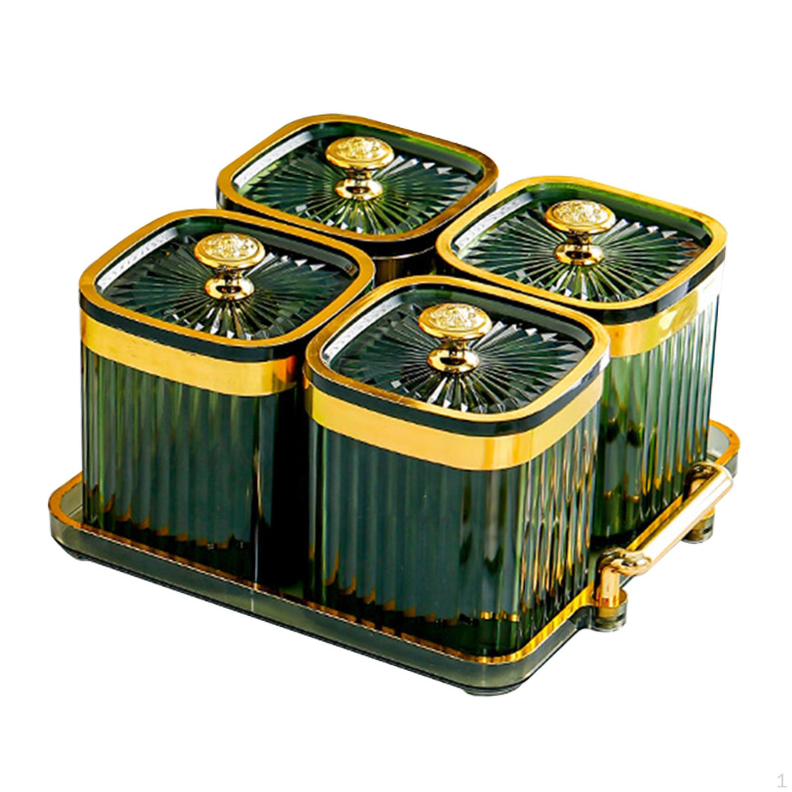 

Блюдо для закусок с крышкой для хранения конфет и сухофруктов зелёный