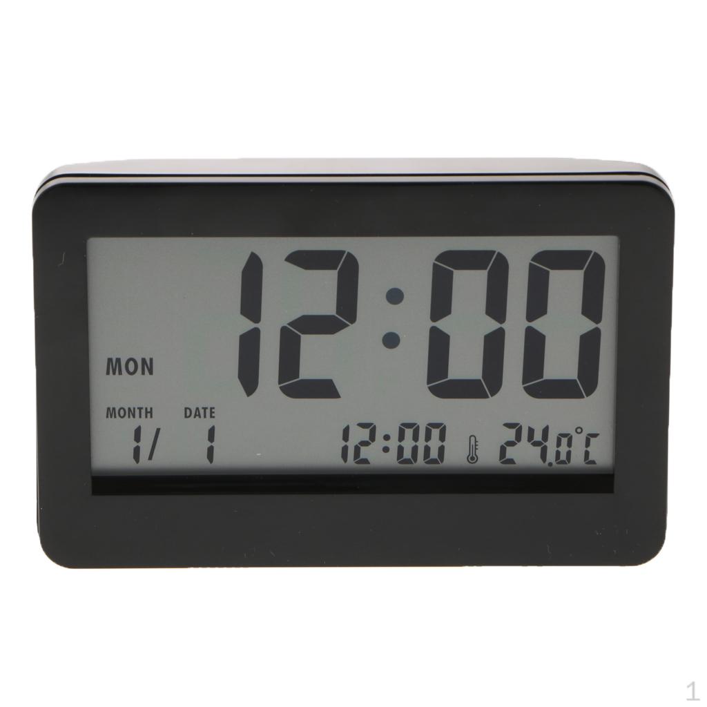 , Multi-Function Digital Clock with Backlight,Time, Date, Temperature and Alarm чёрный