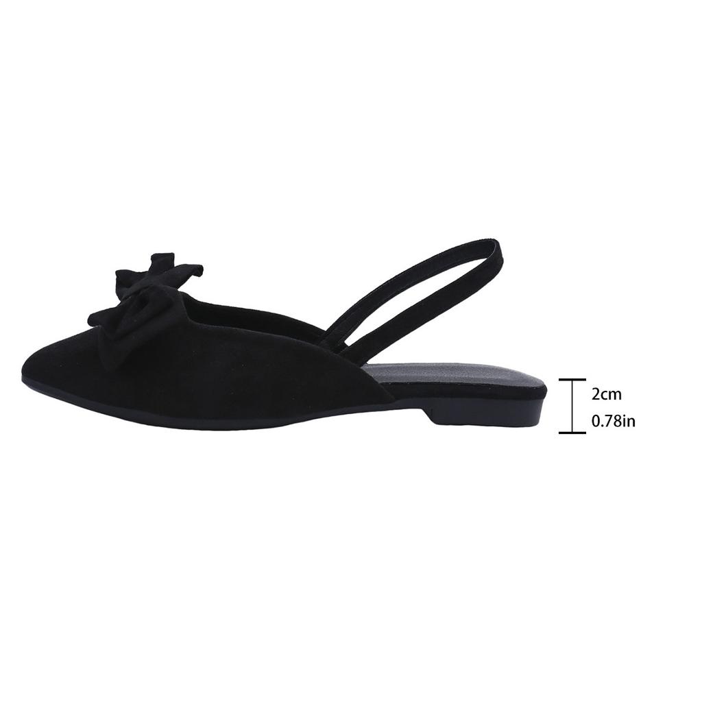 Fashion Women Sandals Pointed Toe White Sandals Women Sweet Bowknot Daily Shoes Ladies 2025 Summer Comfortable Flat Heels Shoes Women