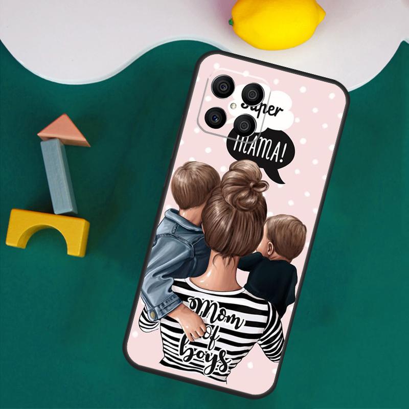 Black Brown Hair Baby Mom Girl Queen Case For Honor Magic 7 Lite 5 6 Honor 200 Pro 50 70 90 Lite X9a X8a X8 X9 X8b X9c X9b Cover