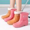 Goodlooking rain shoes women's fashion out short rain boots thicksoled nonslip waterproof shoes