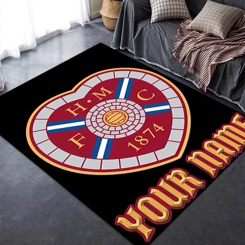 Custom Name Heart of Midlothian Carpet Rug for Living Room Bedroom Home Sofa Decoration,Kids play Non-slip Floor Mat