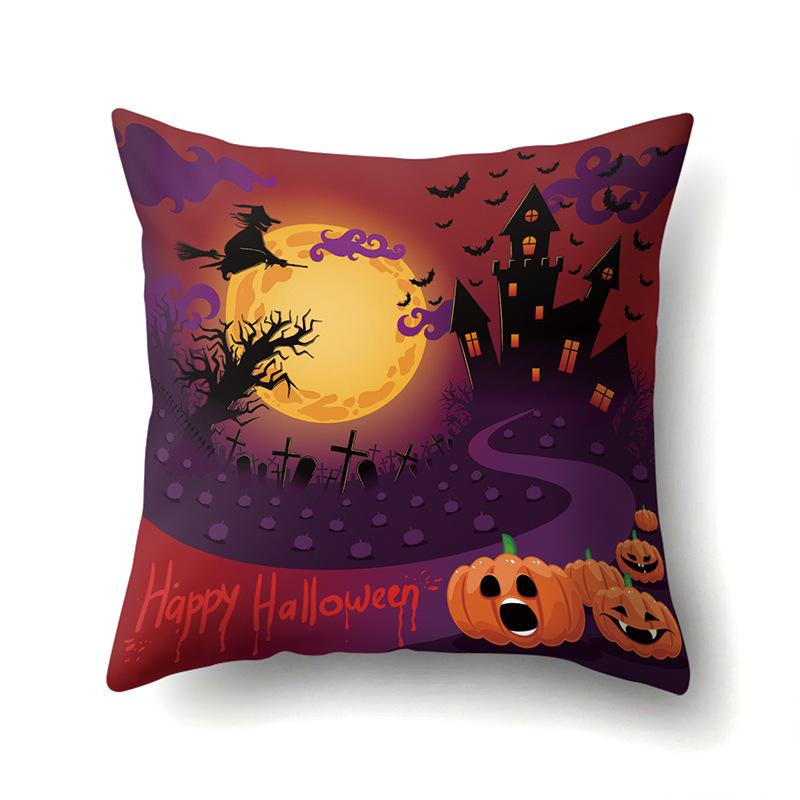 Halloween Pillow Cover Car Waist Pillow Pumpkin Sofa Cushion Cover Office Home Living Room Pillow Cover Premium