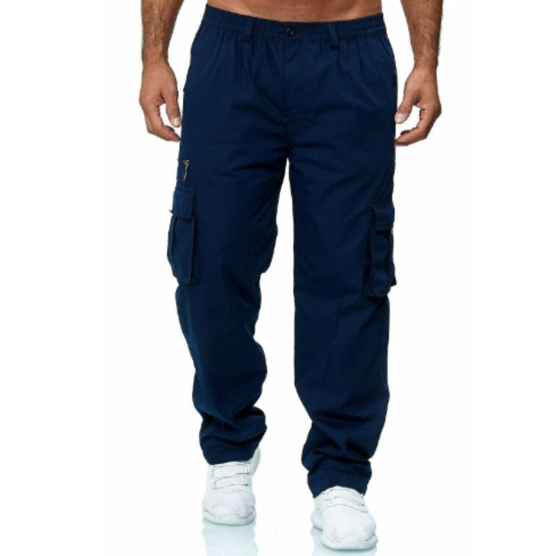 

Мужские повседневные свободные прямые комбинезоны с несколькими карманами для активного отдыха, штаны для фитнеса L