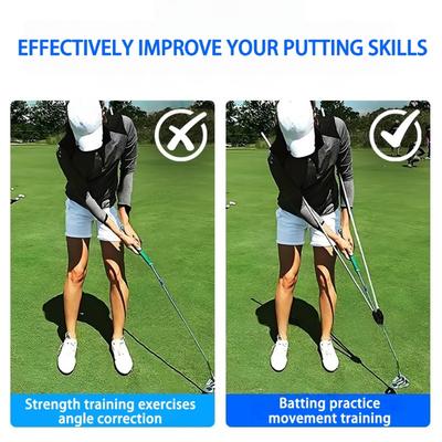 Golf Putter Armpits Postures Fixing Rod Adjustable Length Puting Tool for Skill Improvement Golf Putting Trainer