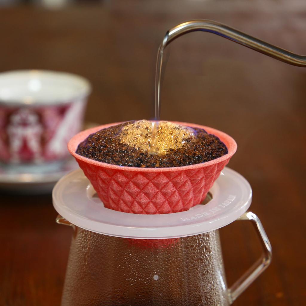 Hasami Ware Ceramic Coffee Filter, Ekubo One Drip, for One Cup, Salmon Pink, Ek-00012, No Paper Filter Required, Easy To Clean