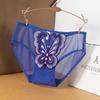 Plus-size Ladies Summer Lace Butterfly Embroidery Hollow Mesh Cotton Crotch Waist Panties