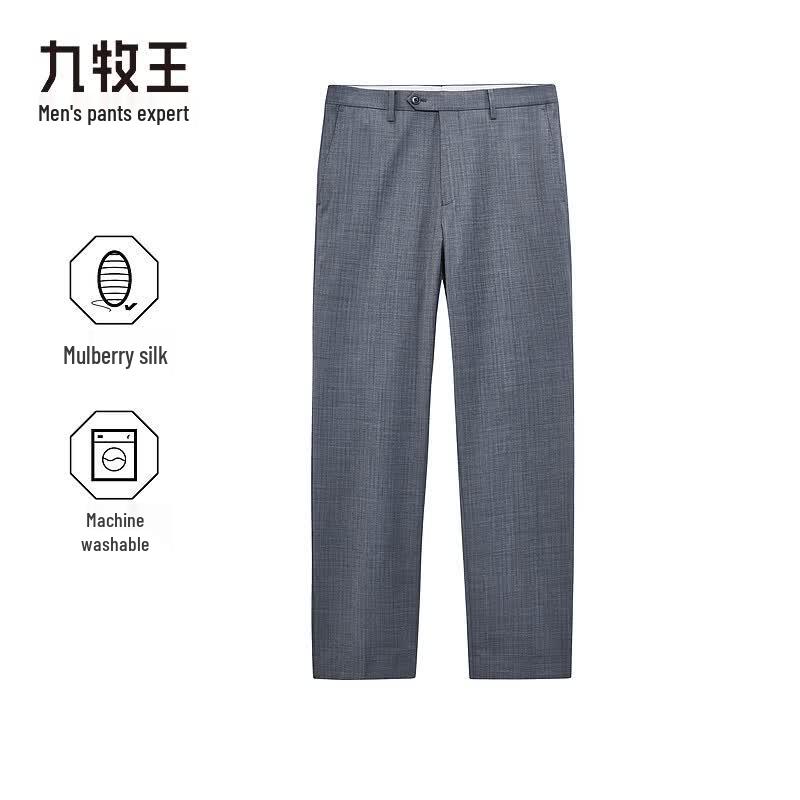 Jiumuwang Men s Wool Blend Machine Washable Straight-Leg Dress Pants 32