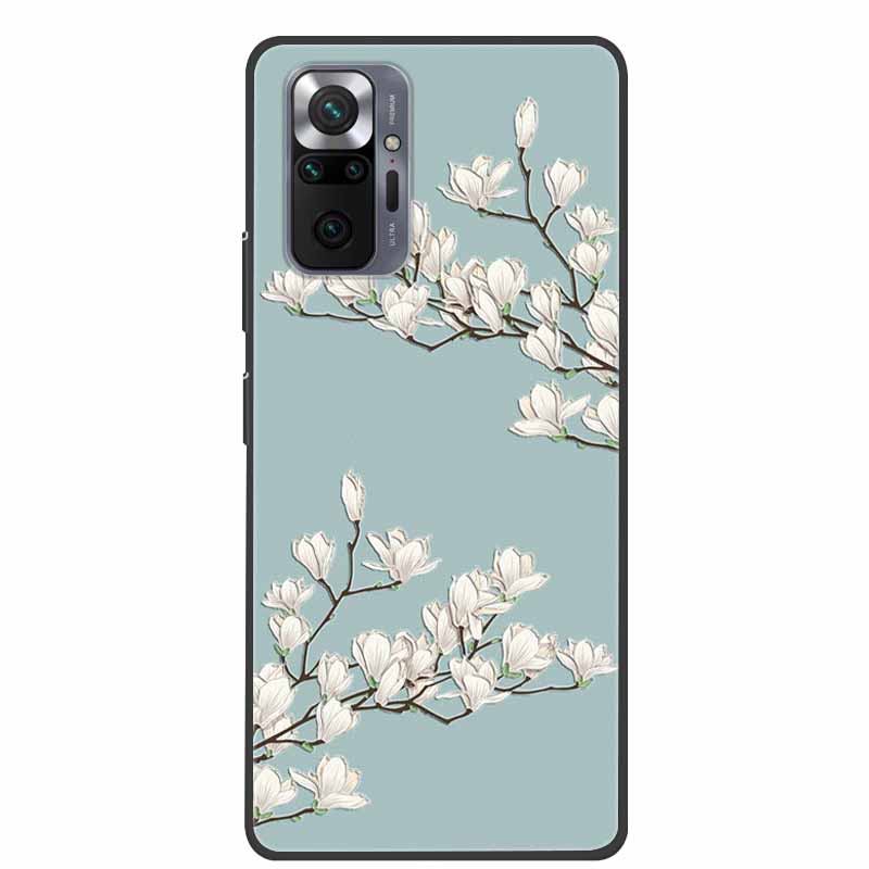 Phone Case for Redmi Note 10 Pro 3D Blossom Emboss Back Cover for Xiaomi Redmi Note 10S 10 4G 5G Silicone Soft Floral Capa Shell