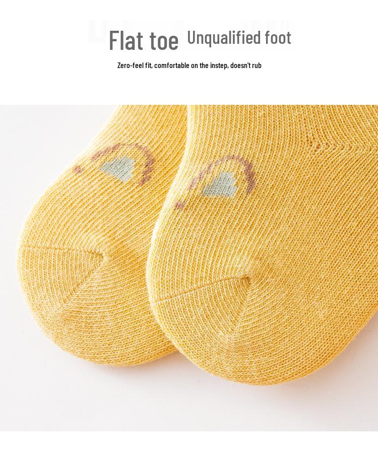 New Spring & Autumn Cartoon Mid-Calf Socks for Newborns & Toddlers - Loose Cuff, Seamless Design