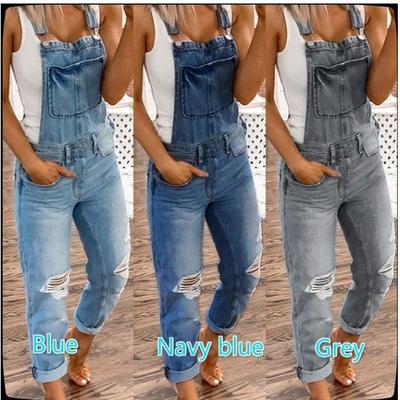 Trendiger zerrissener Slim-Fit Jumpsuit für europäische und amerikanische Frauen