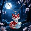 Nine Tailed Fox Enamel Pendant Necklace 1Pcs Exquisite Cartoon Animal Design Fashion Jewelry for Graduation Gift for Girls